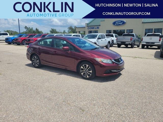 Red 2014 Honda Civic Sedan Front-Wheel Drive Continuously Variable Transmission