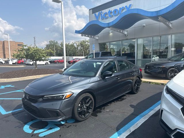 Meteorite Gray Metallic 2023 Honda Civic Sedan Front-Wheel Drive Continuously Variable Transmission