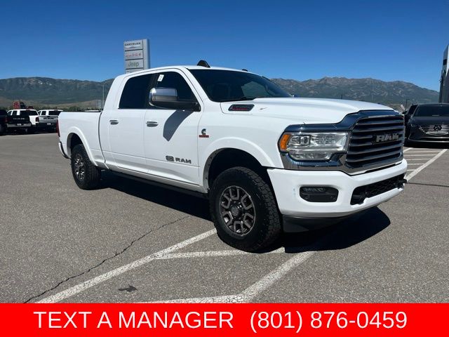 Bright White Clearcoat 2021 RAM 3500 Limited Longhorn Mega Cab 4WD Pickup Truck Four-Wheel Drive 6-Speed Automatic