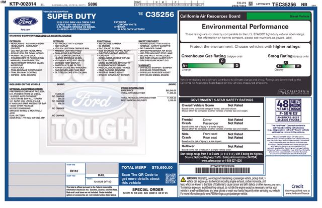 Oxford White 2026 Ford F-250 Super Duty Pickup Truck Four-Wheel Drive Automatic