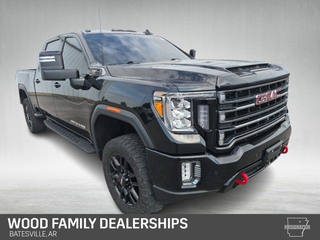 Black (Ebony Twilight Metallic) 2022 GMC Sierra 2500HD AT4 Crew Cab 4WD Pickup Truck Four-Wheel Drive 6-Speed Automatic