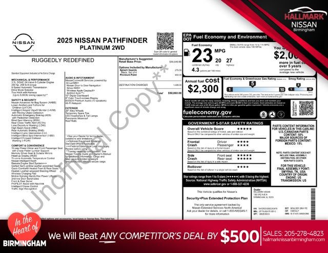 2025 Nissan Pathfinder Platinum