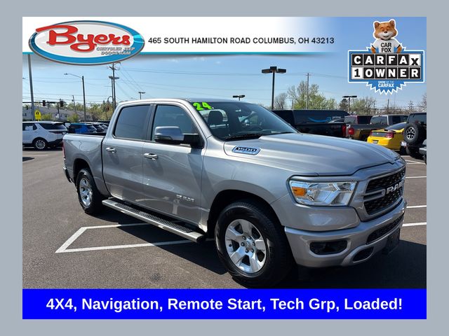 Billet Silver Metallic Clearcoat 2024 RAM 1500 Big Horn Crew Cab 4WD Pickup Truck Four-Wheel Drive 8-Speed Automatic