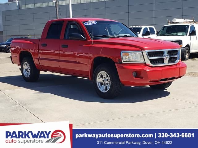 Flame Red Clearcoat 2008 Dodge Dakota Pickup Truck Four-Wheel Drive 5-Speed Automatic