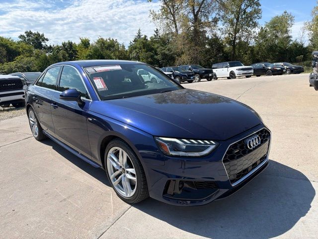 Blue 2024 Audi A4 Sedan All-Wheel Drive 7-Speed Automatic