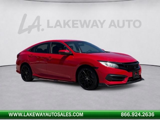Red 2018 Honda Civic Sedan Front-Wheel Drive 6-Speed Manual