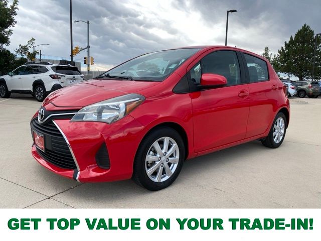 Absolutely Red 2015 Toyota Yaris Hatchback Front-Wheel Drive 4-Speed Automatic Overdrive