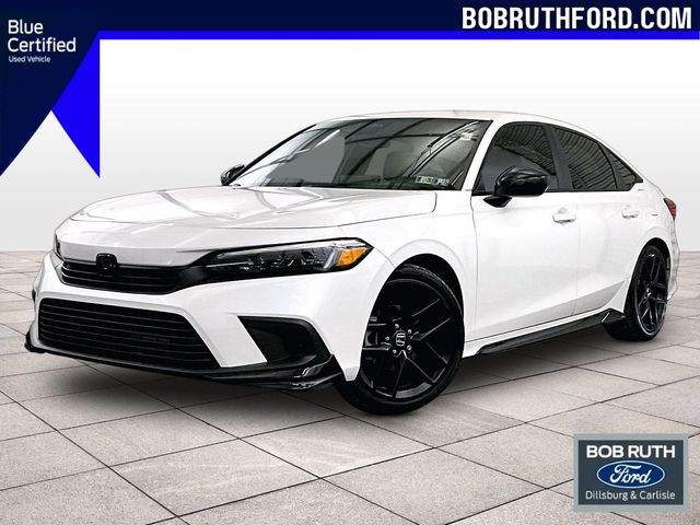 Platinum White Pearl 2022 Honda Civic Sport FWD Sedan Front-Wheel Drive Continuously Variable Transmission