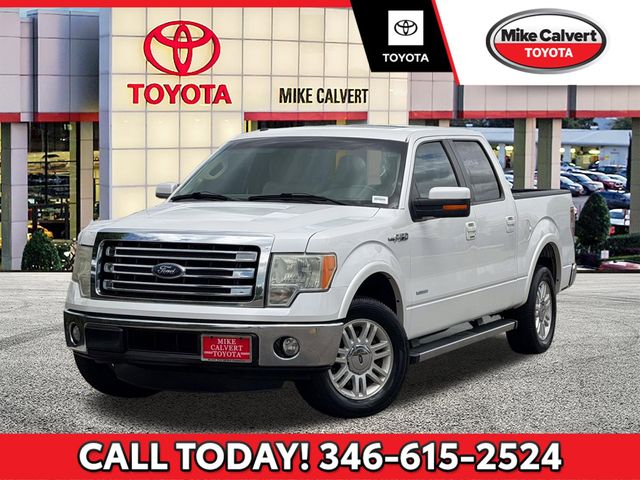 White Platinum Clearcoat Metallic 2014 Ford F-150 Lariat SuperCrew Pickup Truck 4X2 6-Speed Automatic