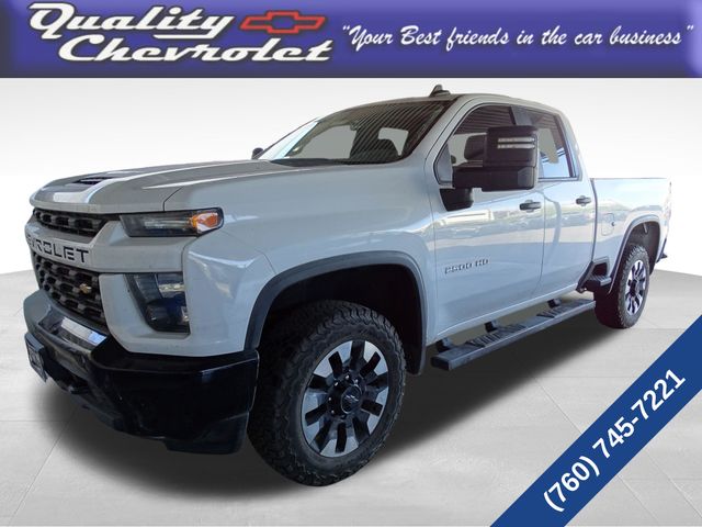 Summit White 2020 Chevrolet Silverado 2500HD Custom Double Cab 4WD Pickup Truck Four-Wheel Drive 6-Speed Automatic