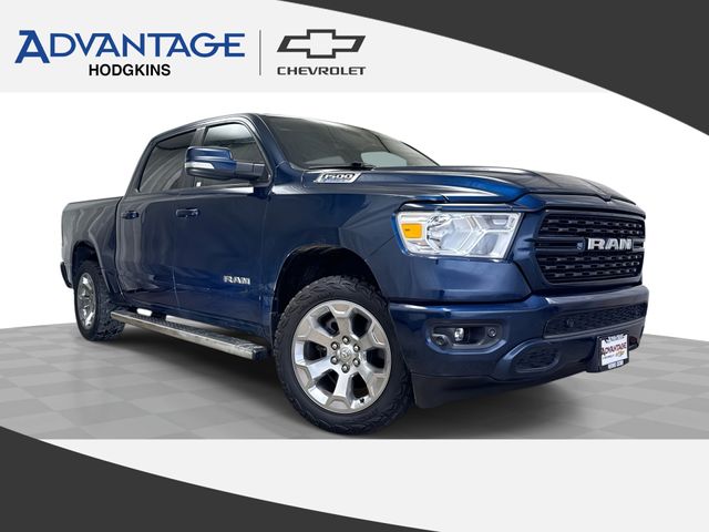 Patriot Blue Pearlcoat 2022 RAM 1500 Big Horn Crew Cab 4WD Pickup Truck Four-Wheel Drive Automatic