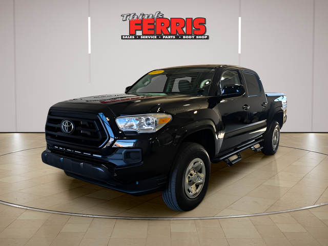Midnight Black Metallic 2021 Toyota Tacoma SR V6 Double Cab 4WD Pickup Truck Four-Wheel Drive 6-Speed Automatic