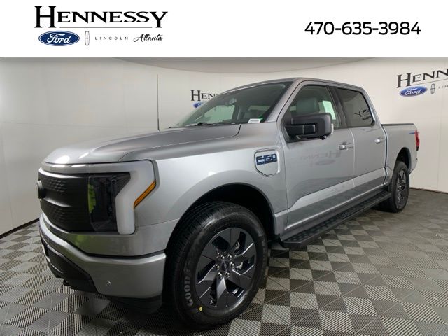 Silver Metallic 2025 Ford F-150 Lightning Pickup Truck All-Wheel Drive Automatic