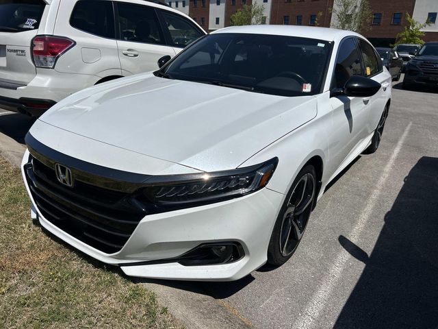 Platinum White 2022 Honda Accord Sport FWD Sedan Front-Wheel Drive Continuously Variable Transmission