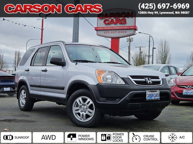 2002 Silver Honda CR-V for Sale In Lynnwood WA - Everett WA - Seattle WA at Carson Cars Stock 36290 VIN JHLRD78832C027597