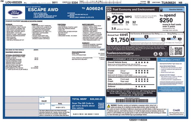 new 2026 Ford Escape car, priced at $31,759