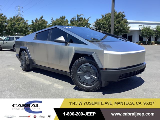 Silver 2025 Tesla Cybertruck Pickup Truck All-Wheel Drive 1-Speed Automatic