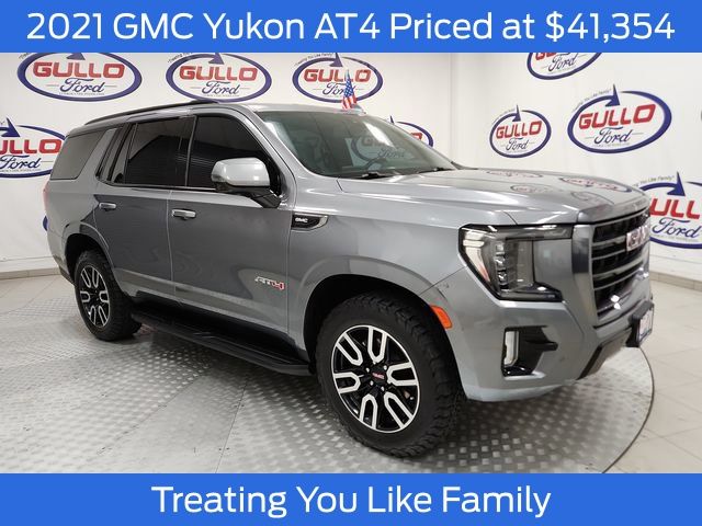 Gray (Satin Steel Metallic) 2021 GMC Yukon AT4 4WD SUV / Crossover Four-Wheel Drive