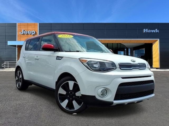 Clear White/Red Roof 2018 Kia Soul Wagon Front-Wheel Drive 6-Speed Automatic