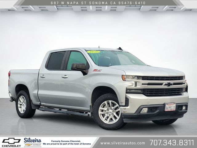 Silver Ice Metallic 2021 Chevrolet Silverado 1500 Pickup Truck Four-Wheel Drive 8-Speed Automatic