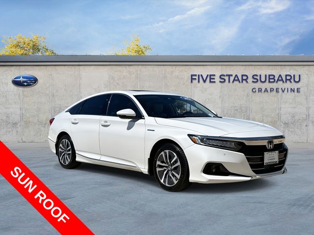 Platinum White Pearl 2021 Honda Accord Hybrid EX-L FWD Sedan Front-Wheel Drive Continuously Variable Transmission