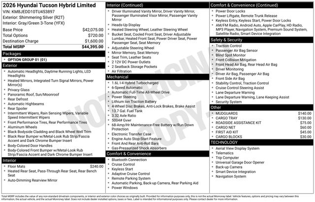 New 2026 Hyundai Tucson Hybrid For Sale in Indianapolis, IN