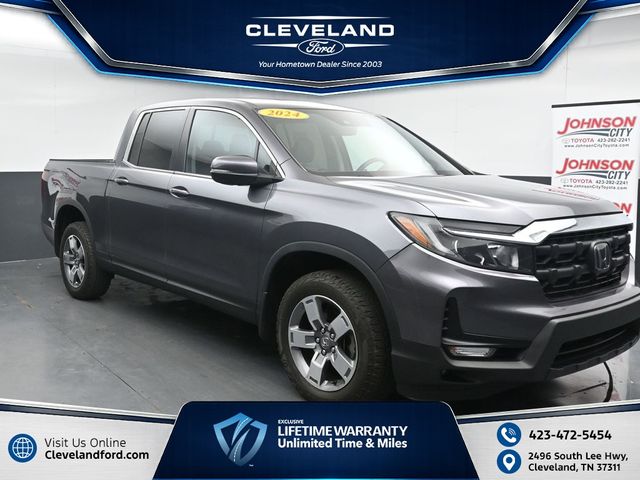 Gray (Modern Steel Metallic) 2024 Honda Ridgeline Pickup Truck All-Wheel Drive 9-Speed Automatic