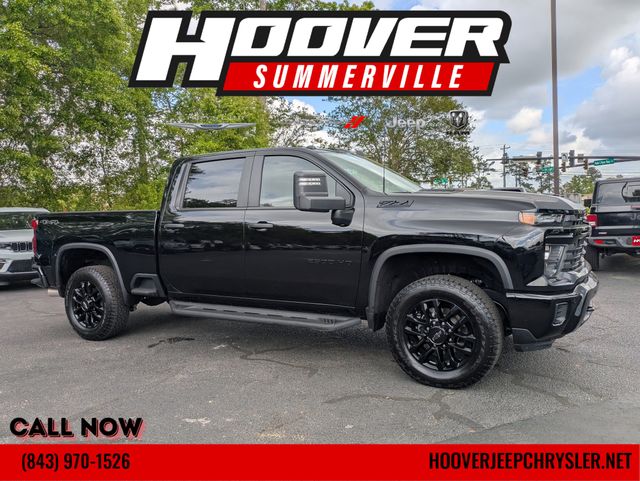 Black 2025 Chevrolet Silverado 2500HD Custom Crew Cab 4WD Pickup Truck Four-Wheel Drive Automatic