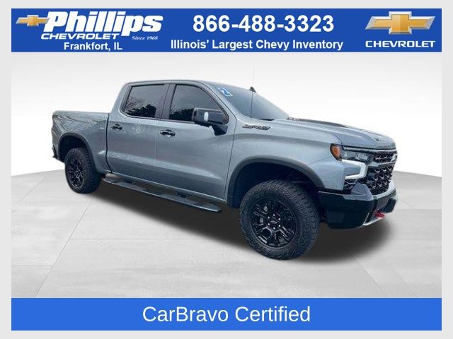 Sterling Gray Metallic 2023 Chevrolet Silverado 1500 ZR2 Crew Cab 4WD Pickup Truck Four-Wheel Drive Automatic
