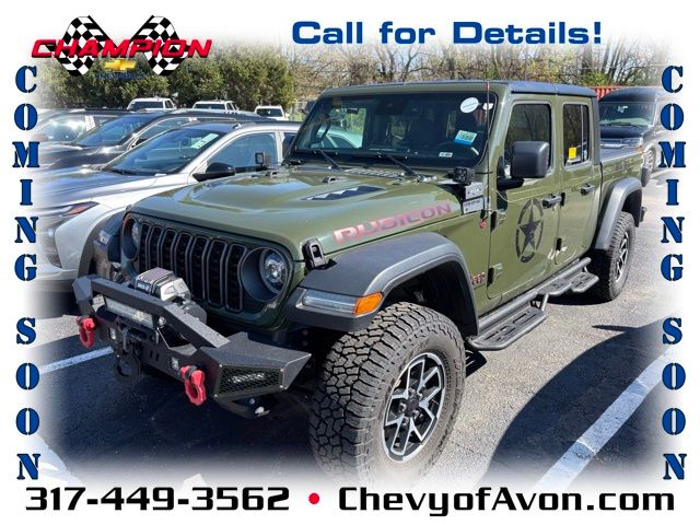 Sarge Green Clearcoat 2024 Jeep Gladiator Rubicon Crew Cab 4WD Pickup Truck Four-Wheel Drive 8-Speed Automatic