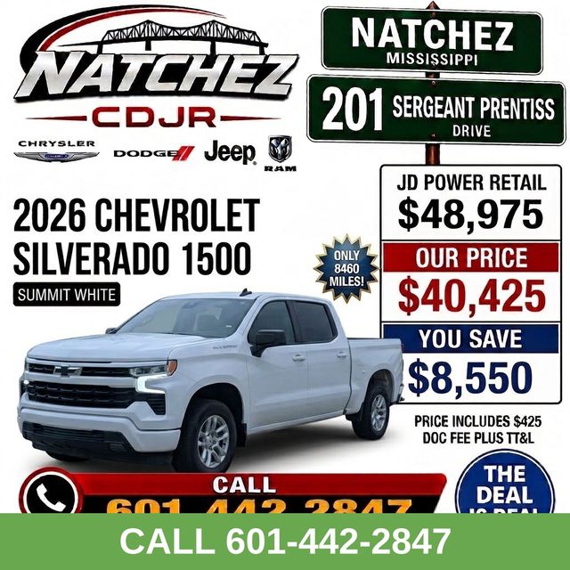 Summit White 2026 Chevrolet Silverado 1500 Pickup Truck 4X2 Automatic