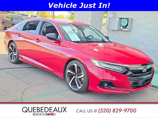 Red 2021 Honda Accord Sedan Front-Wheel Drive Continuously Variable Transmission