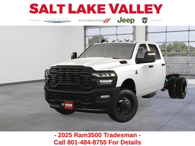 Bright White Clearcoat 2025 RAM 3500 Chassis Tradesman Crew Cab LB DRW 4WD Pickup Truck Four-Wheel Drive 8-Speed Automatic