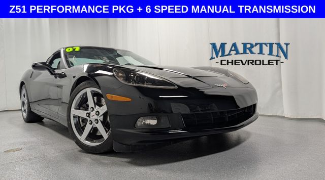 Black 2007 Chevrolet Corvette Coupe Rear-Wheel Drive 6-Speed Manual