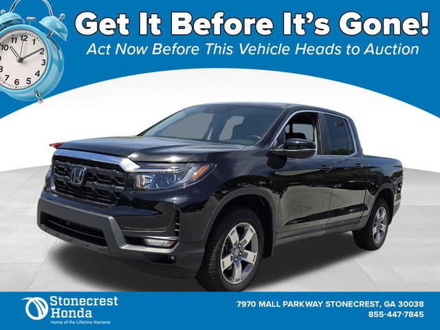 Crystal Black Pearl 2025 Honda Ridgeline Pickup Truck All-Wheel Drive 9-Speed Automatic