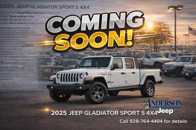 Bright White Clearcoat 2025 Jeep Gladiator Sport S Crew Cab 4WD Pickup Truck Four-Wheel Drive 8-Speed Automatic
