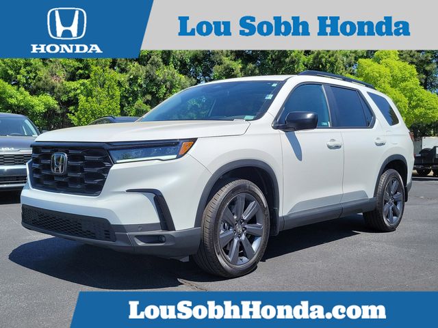 Platinum White Pearl 2025 Honda Pilot Sport FWD SUV / Crossover Front-Wheel Drive Automatic