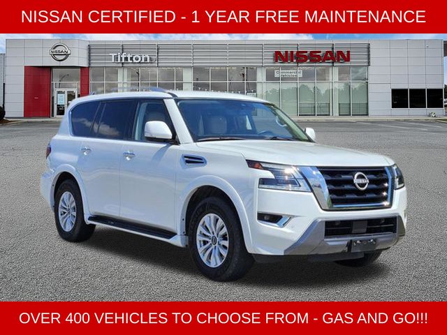 Aspen White 2024 Nissan Armada SV 4WD SUV / Crossover Four-Wheel Drive 7-Speed Automatic