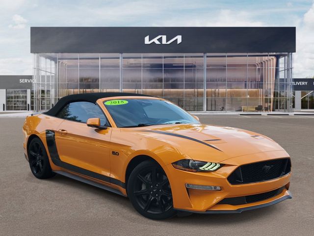 Orange 2018 Ford Mustang Convertible Rear-Wheel Drive Automatic