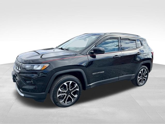 Diamond Black Crystal Pearlcoat 2022 Jeep Compass SUV / Crossover Four-Wheel Drive 9-Speed Automatic