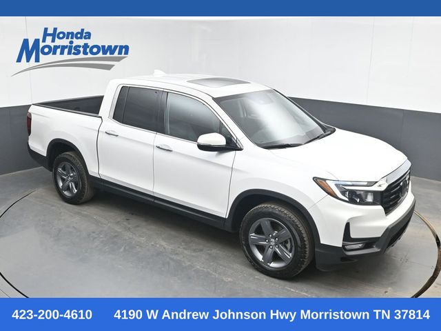 Platinum White 2023 Honda Ridgeline RTL-E AWD Pickup Truck All-Wheel Drive 9-Speed Automatic
