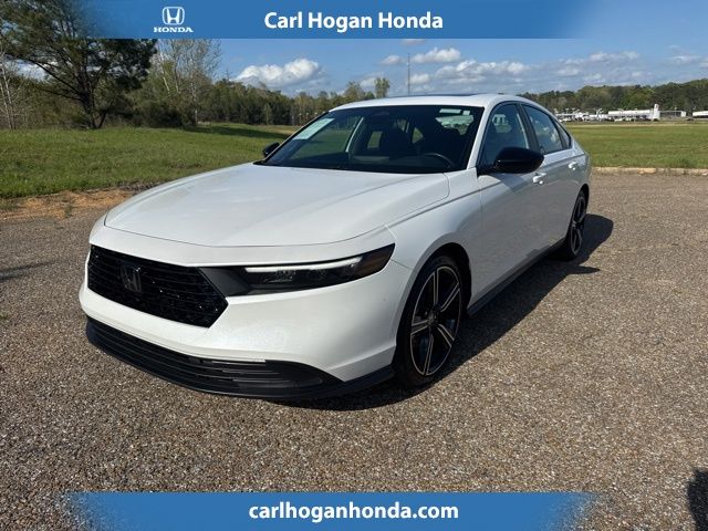 Platinum White Pearl 2025 Honda Accord Hybrid Sport FWD Sedan Front-Wheel Drive Continuously Variable Transmission