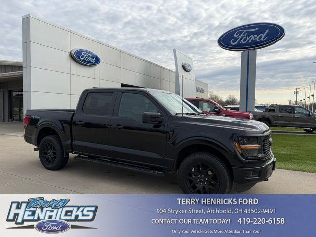 Agate Black Metallic 2024 Ford F-150 STX 4dr SuperCrew 4WD Pickup Truck Four-Wheel Drive Automatic