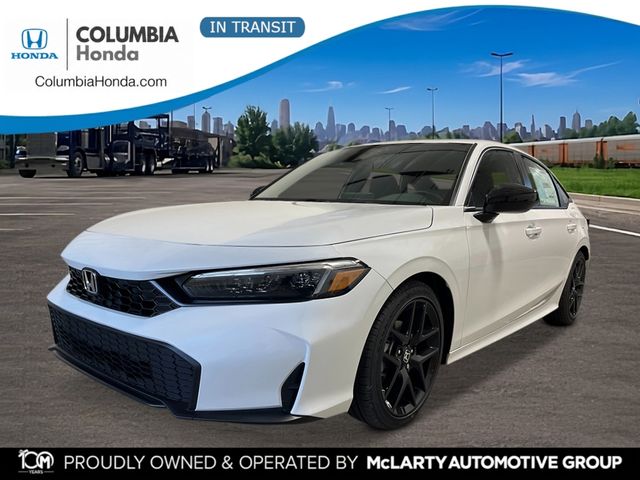 Platinum White Pearl 2026 Honda Civic Sedan Front-Wheel Drive Continuously Variable Transmission
