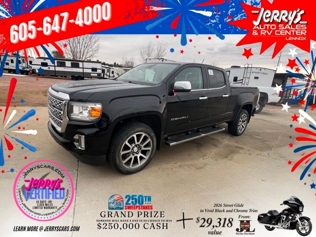 Onyx Black 2021 GMC Canyon Denali Crew Cab 4WD Pickup Truck Four-Wheel Drive 8-Speed Automatic