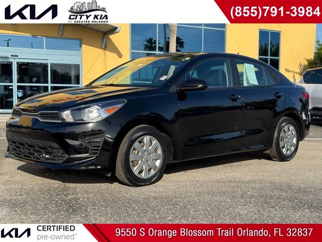 Aurora Black 2023 Kia Rio S FWD Sedan Front-Wheel Drive Continuously Variable Transmission