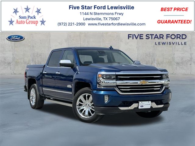 Deep Ocean Blue Metallic 2017 Chevrolet Silverado 1500 High Country Crew Cab 4WD Pickup Truck Four-Wheel Drive 8-Speed Automatic Overdrive