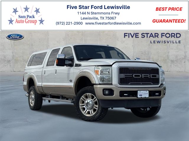 White Platinum Clearcoat Metallic 2011 Ford F-250 Super Duty King Ranch Crew Cab 4WD Pickup Truck Four-Wheel Drive 6-Speed Automatic Overdrive