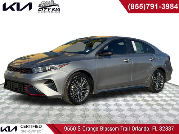 Steel Gray 2023 Kia Forte GT-Line FWD Sedan Front-Wheel Drive Continuously Variable Transmission