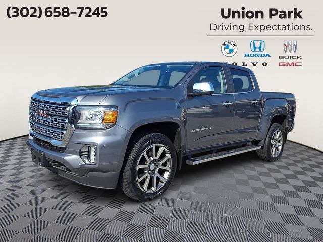 Gray (Steel Metallic) 2022 GMC Canyon Pickup Truck Four-Wheel Drive 8-Speed Automatic
